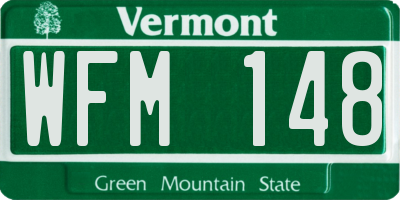 VT license plate WFM148