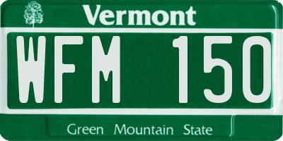 VT license plate WFM150
