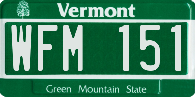 VT license plate WFM151