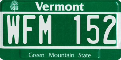 VT license plate WFM152
