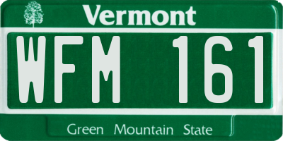 VT license plate WFM161