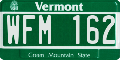 VT license plate WFM162