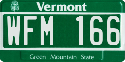 VT license plate WFM166