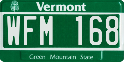 VT license plate WFM168