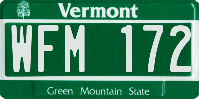 VT license plate WFM172