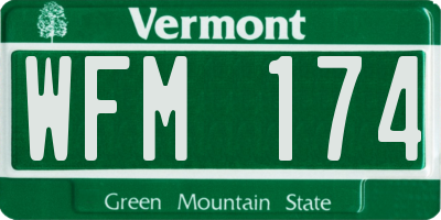 VT license plate WFM174