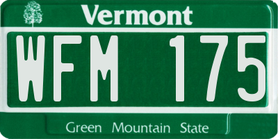 VT license plate WFM175