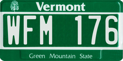 VT license plate WFM176
