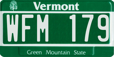 VT license plate WFM179