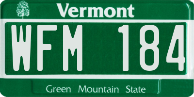 VT license plate WFM184