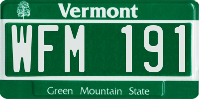 VT license plate WFM191