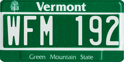 VT license plate WFM192