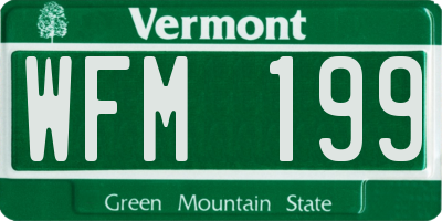 VT license plate WFM199