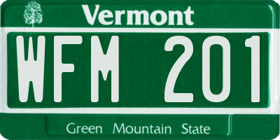 VT license plate WFM201