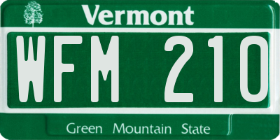 VT license plate WFM210
