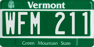 VT license plate WFM211