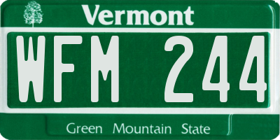 VT license plate WFM244