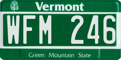 VT license plate WFM246