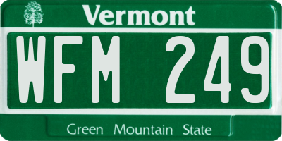 VT license plate WFM249