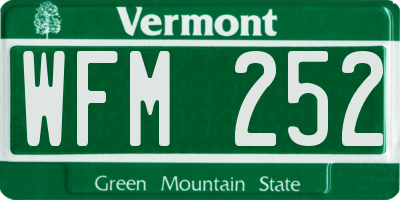 VT license plate WFM252