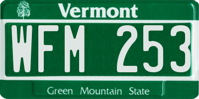 VT license plate WFM253