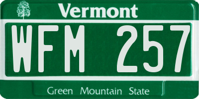 VT license plate WFM257