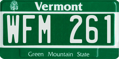 VT license plate WFM261