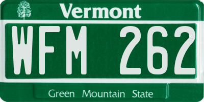 VT license plate WFM262