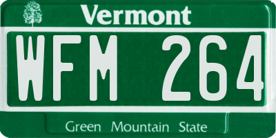 VT license plate WFM264