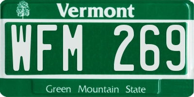 VT license plate WFM269