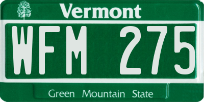 VT license plate WFM275