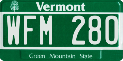 VT license plate WFM280