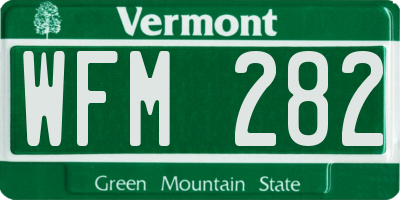 VT license plate WFM282