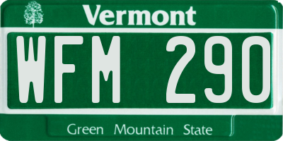 VT license plate WFM290