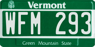 VT license plate WFM293