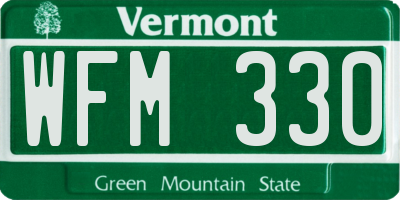 VT license plate WFM330