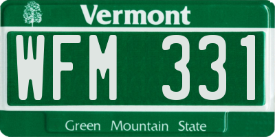 VT license plate WFM331