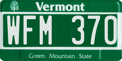 VT license plate WFM370