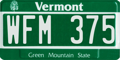 VT license plate WFM375