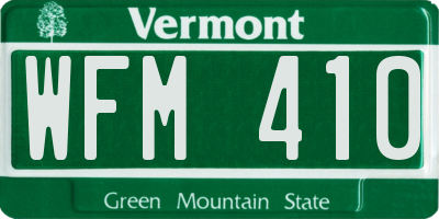 VT license plate WFM410