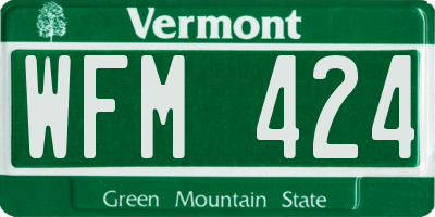 VT license plate WFM424