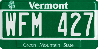 VT license plate WFM427