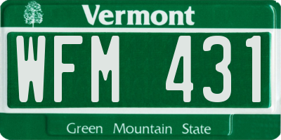 VT license plate WFM431