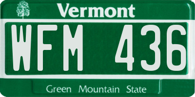 VT license plate WFM436