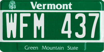 VT license plate WFM437