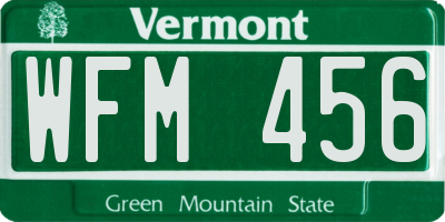 VT license plate WFM456