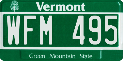 VT license plate WFM495