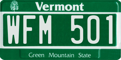 VT license plate WFM501