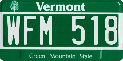 VT license plate WFM518