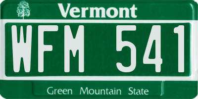 VT license plate WFM541